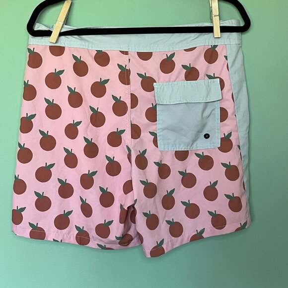 Of One Sea Men's Townshorts in Joie Inn  Peach Collab Print Swimsuit Size 32 - Picture 8 of 10